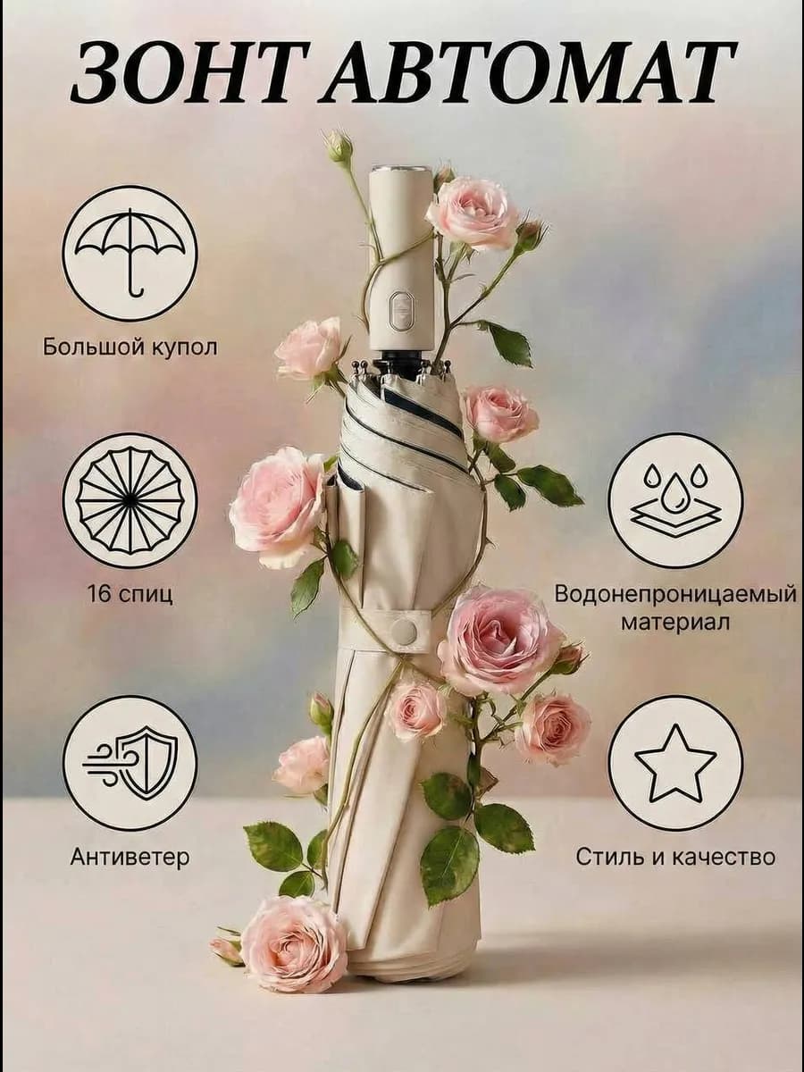 Зонт автомат антиветер