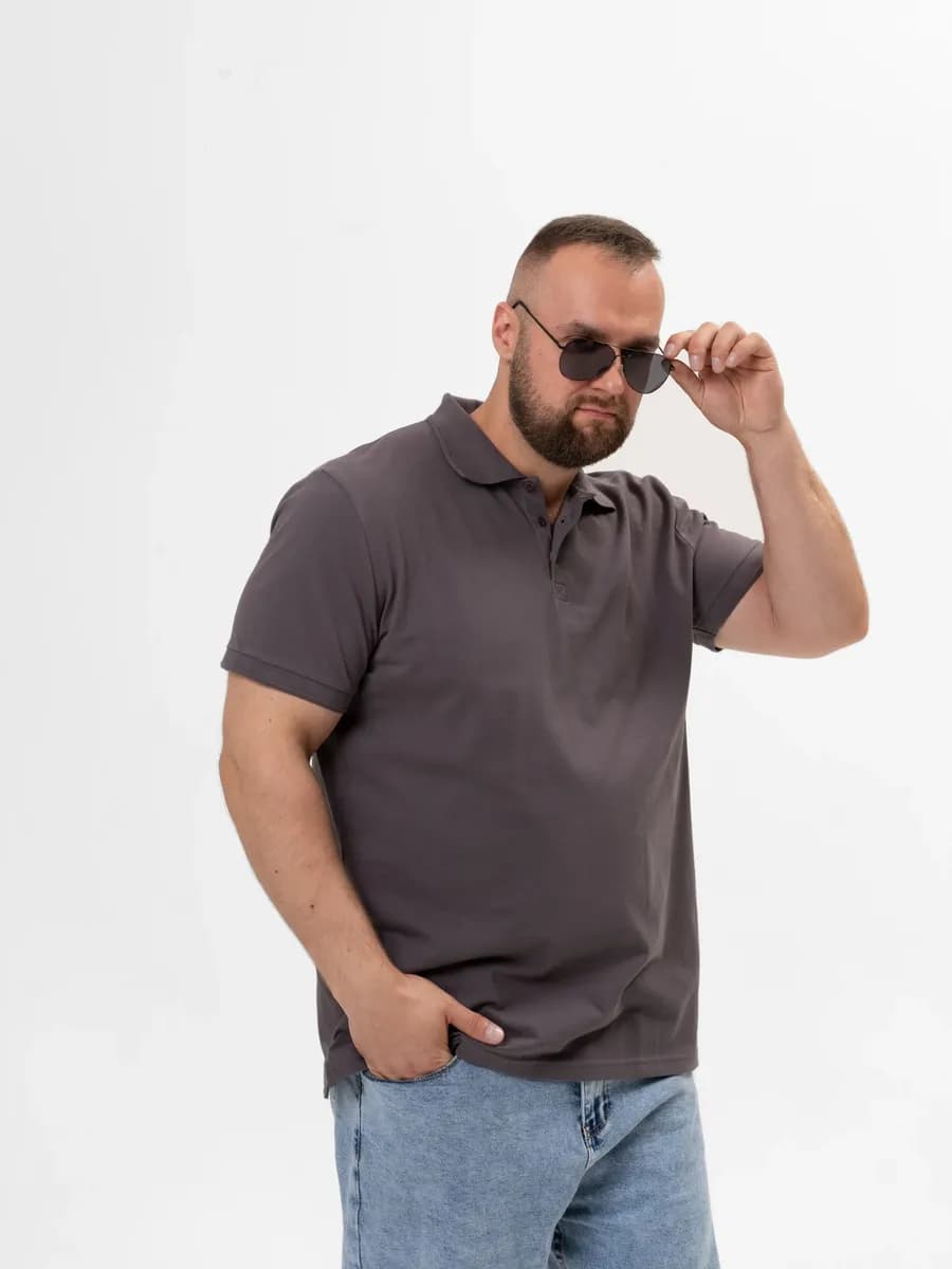 Футболка поло больших размеров с коротким рукавом