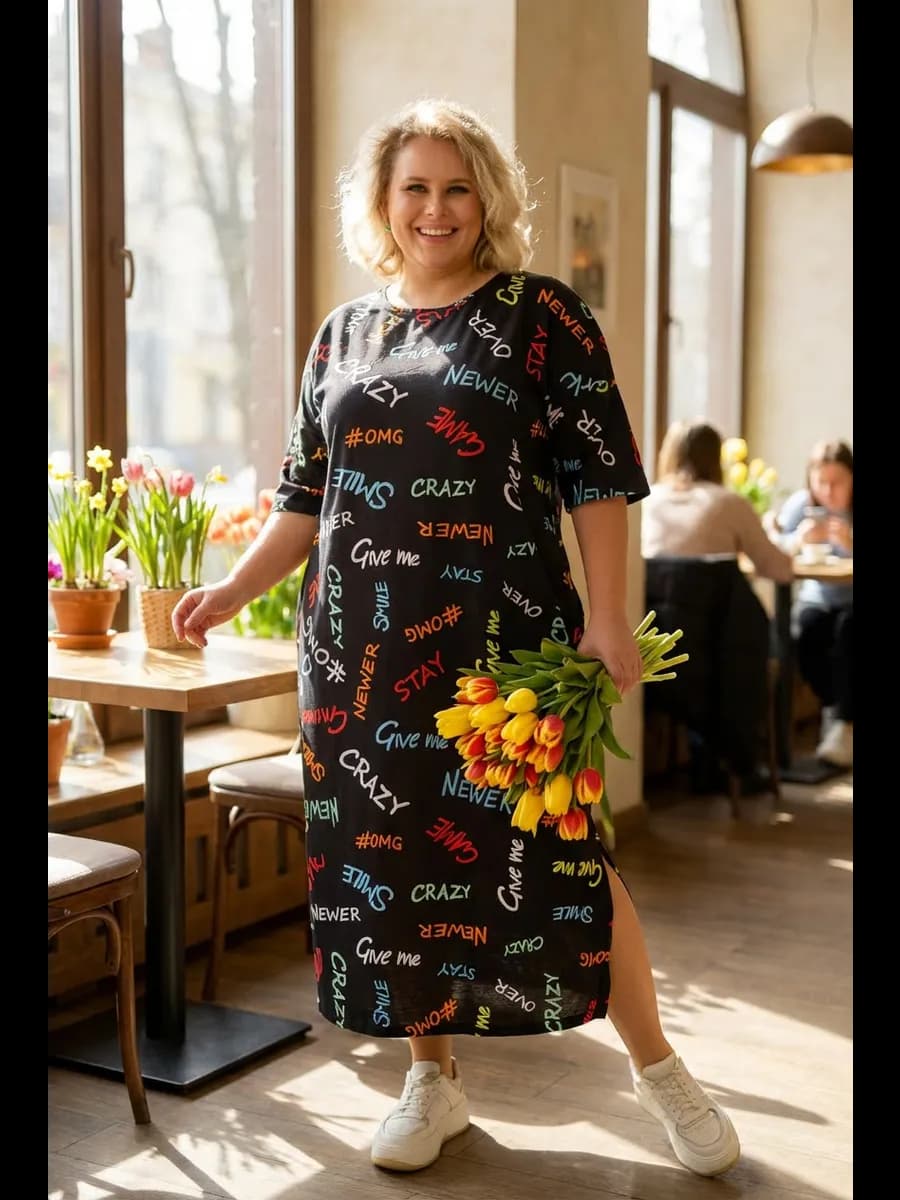 Туника домашняя платье больших размеров 60-74