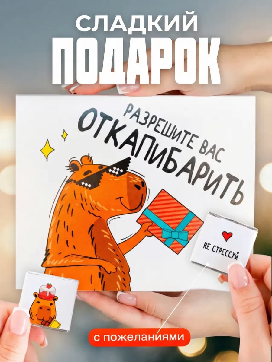 Подарок капибара сладости прикольный на день рождения