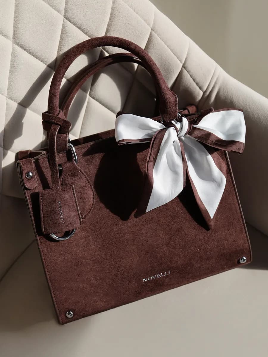 Сумка средняя с ручками тоут формат а5 замшевая