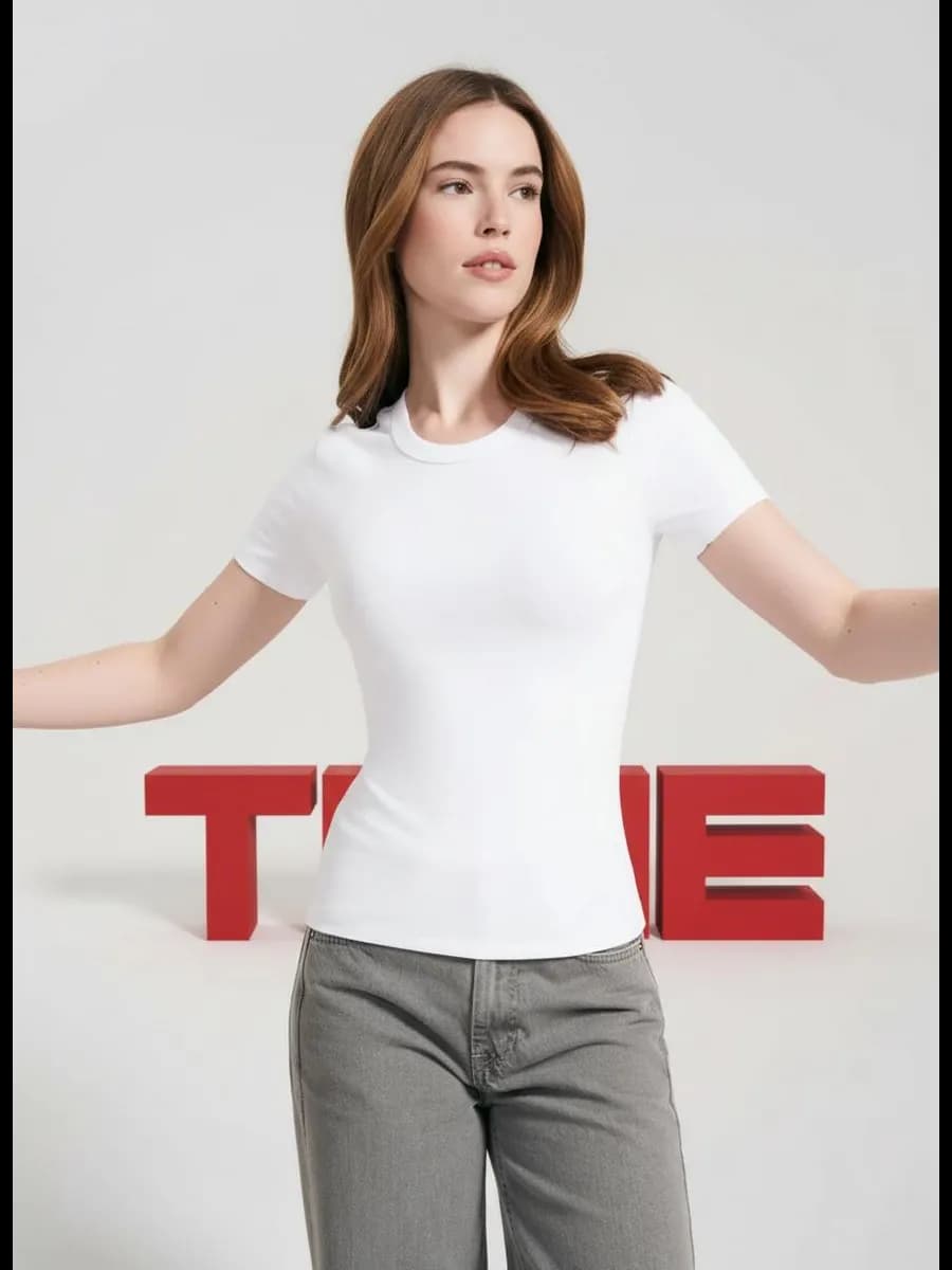 Базовая плотная приталенная футболка - фото 1