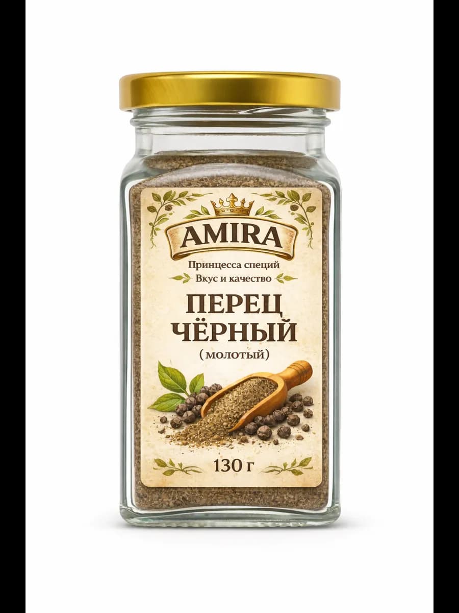 Перец черный молотый Амира, 130г