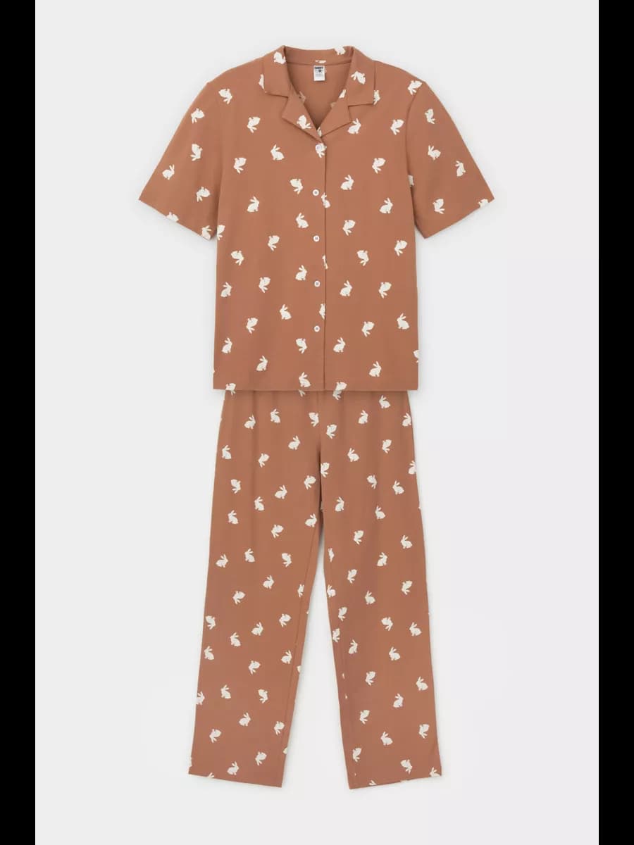 Хлопковая пижама с брюками