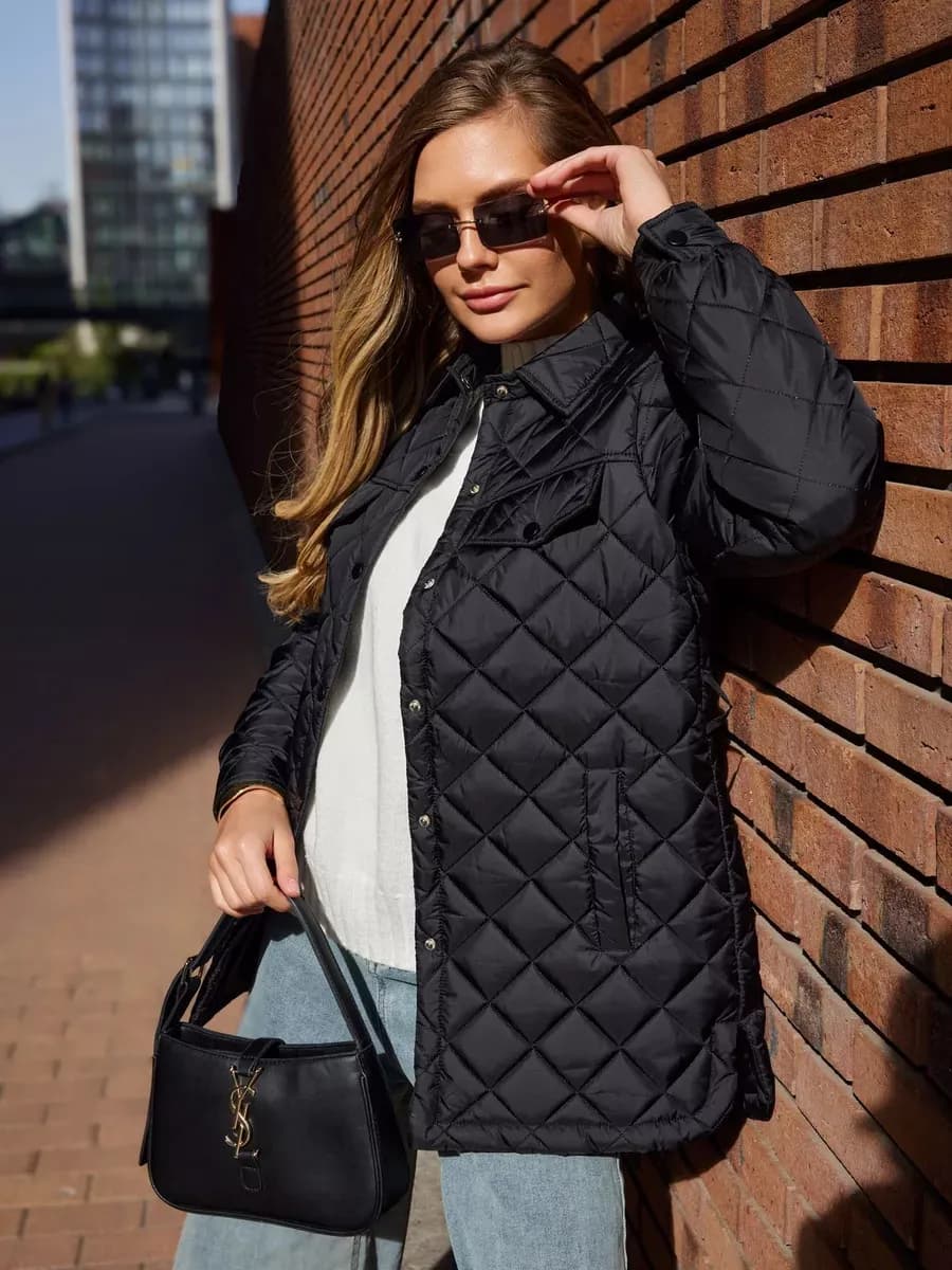 Куртка рубашка осенняя стеганая