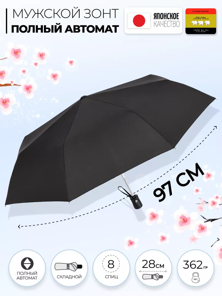 Зонт полный автомат складной антиветер - фото 1