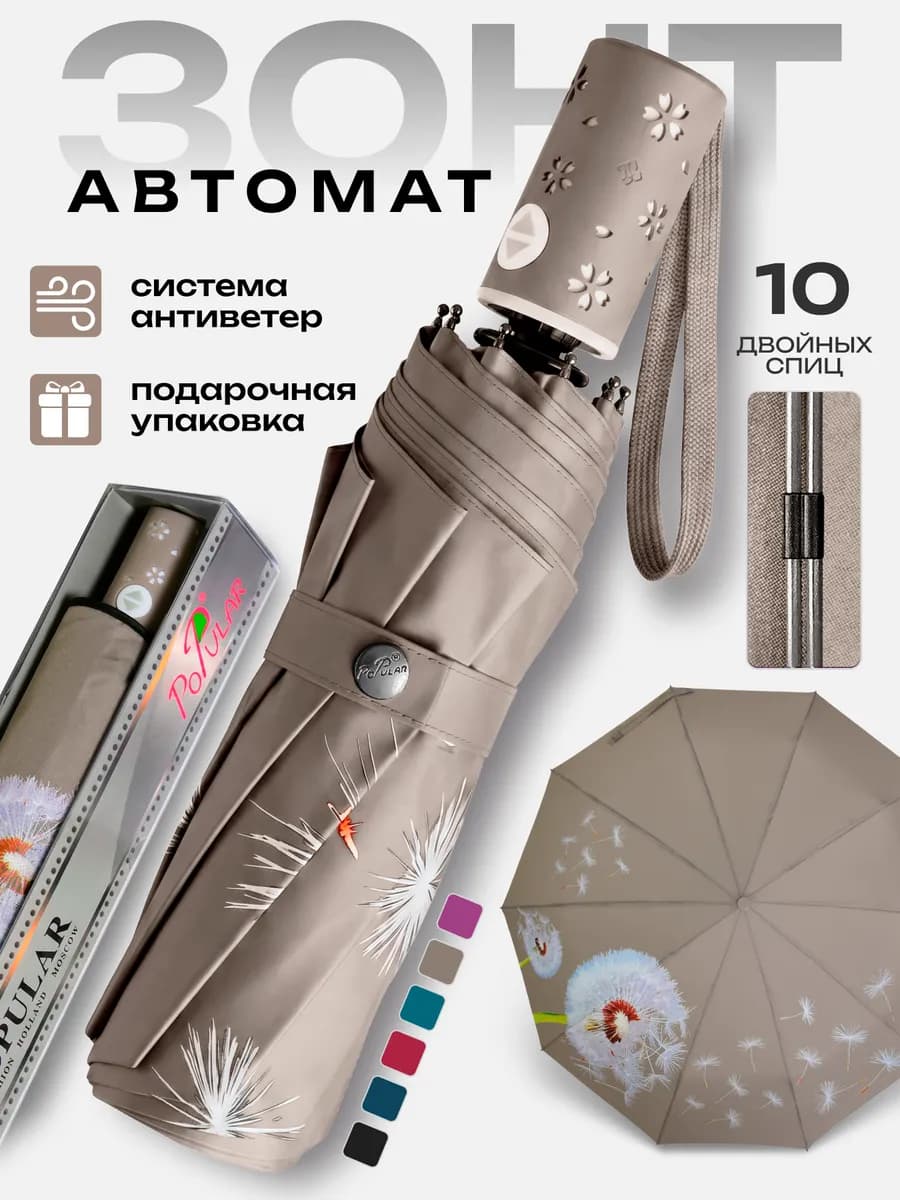 Зонт автомат антиветер складной