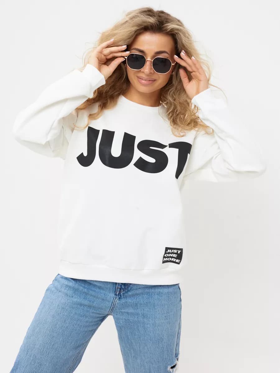 Свитшот оверсайз хлопковый трикотажный