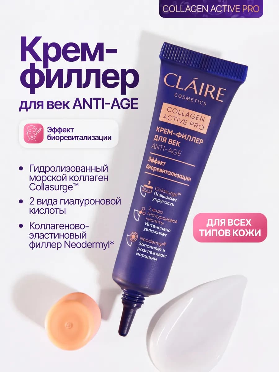 Крем-филлер для век увлажняющий Collagen Active Pro 15мл,п - фото 1