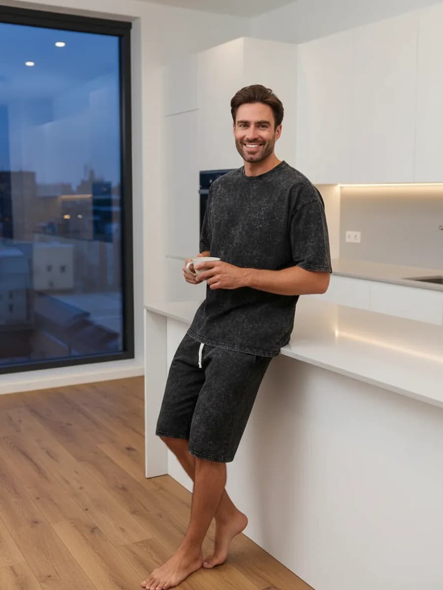 Пижама из хлопка с шортами