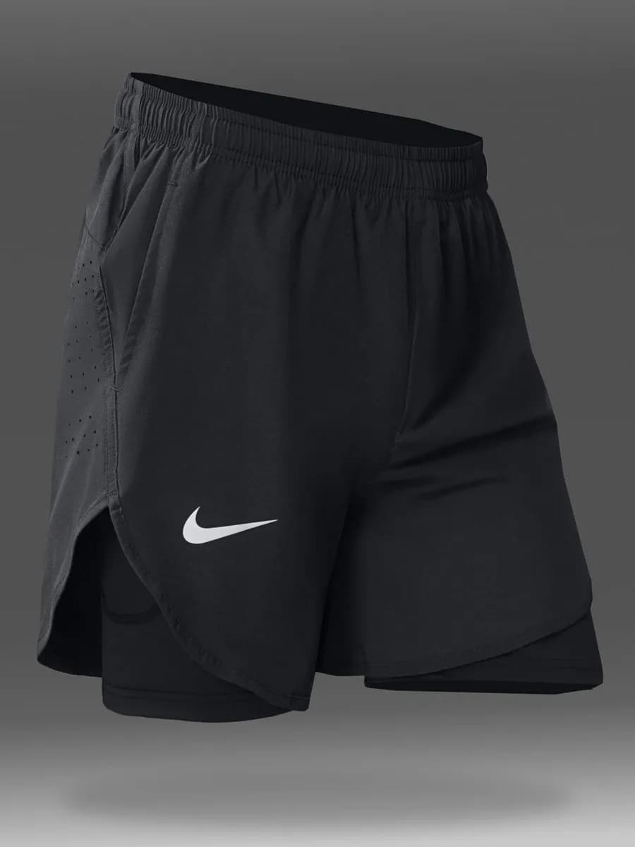 Шорты спортивные с тайтсами короткие мма для фитнеса