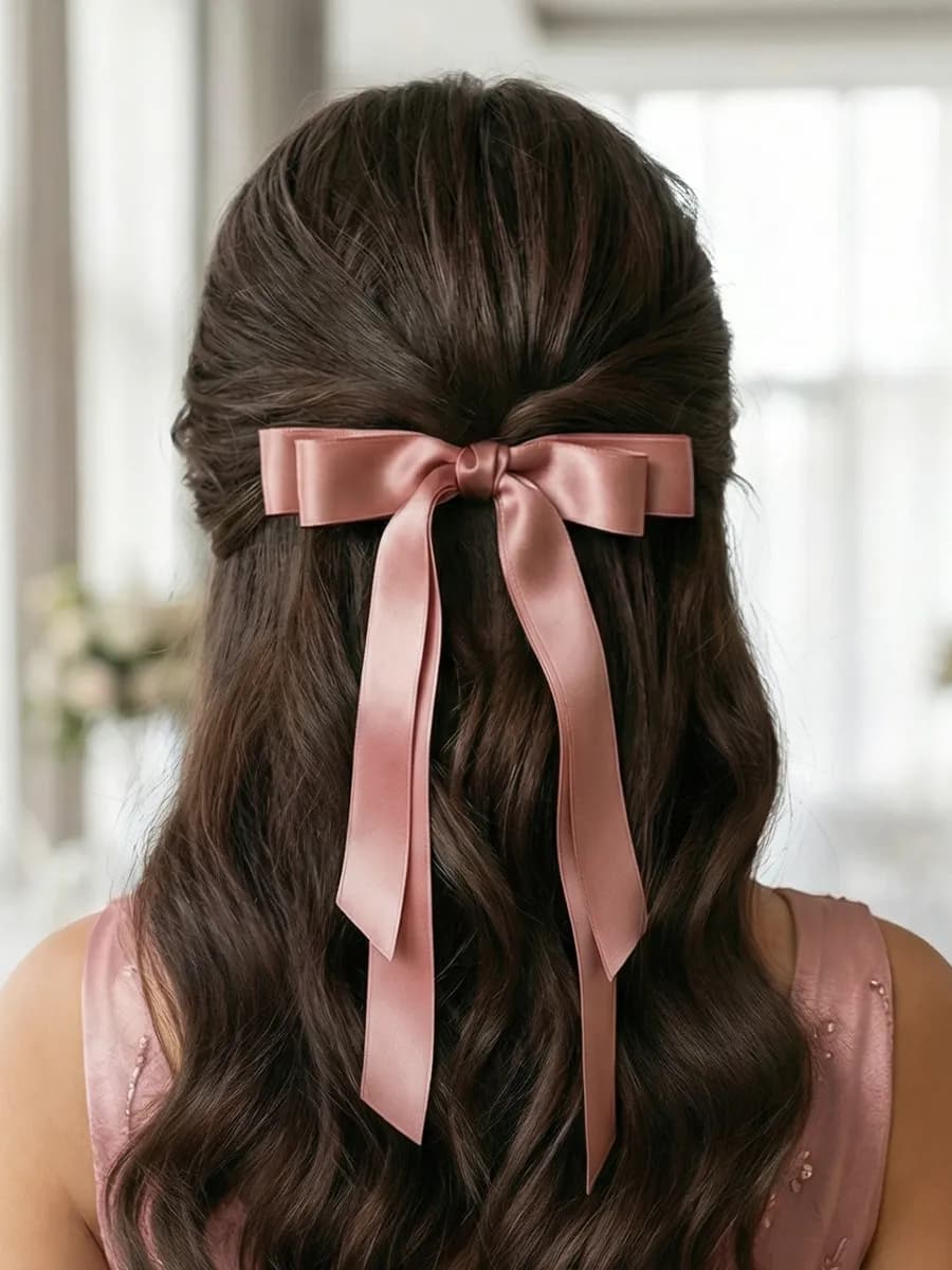 Бант для волос на заколке