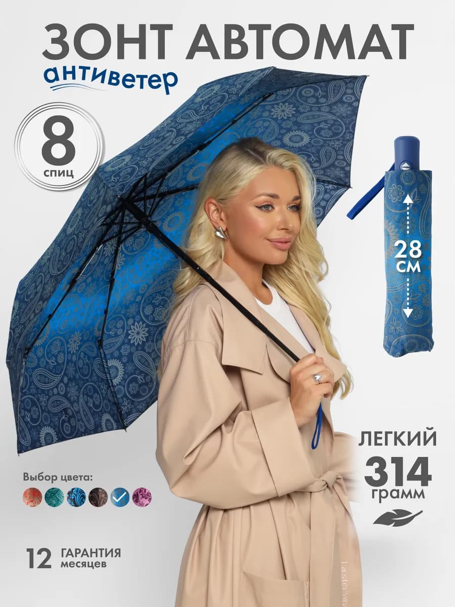 Зонт автомат антиветер складной