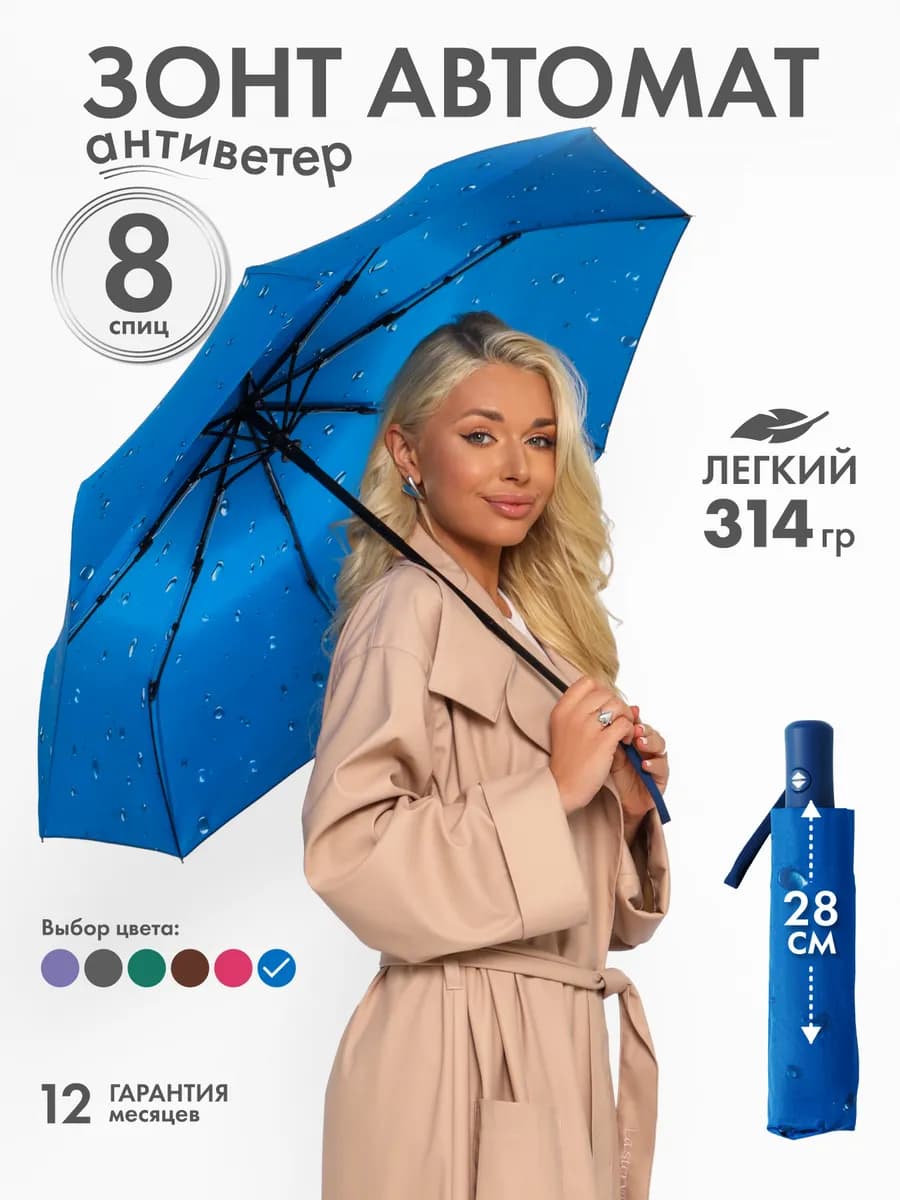 Зонт автомат антиветер складной