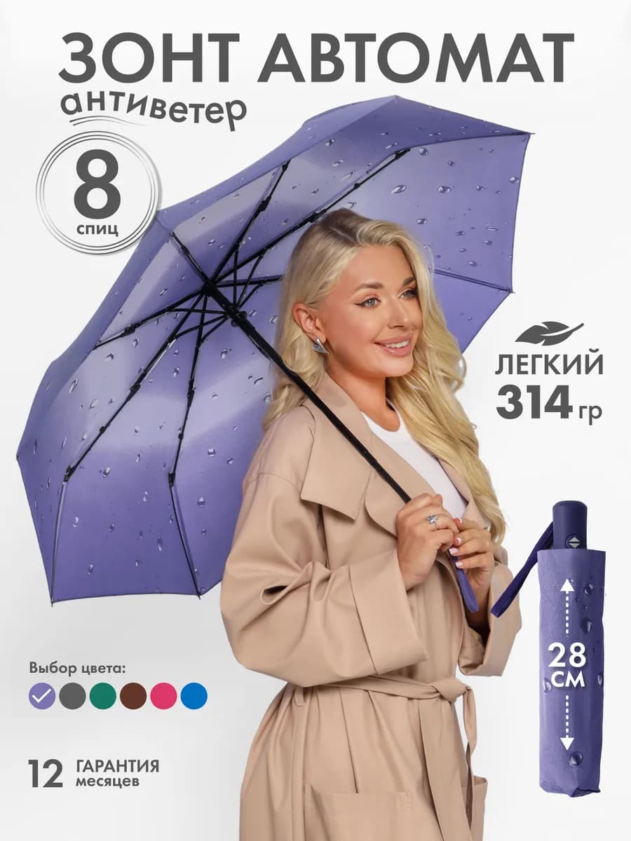 Зонт автомат антиветер складной