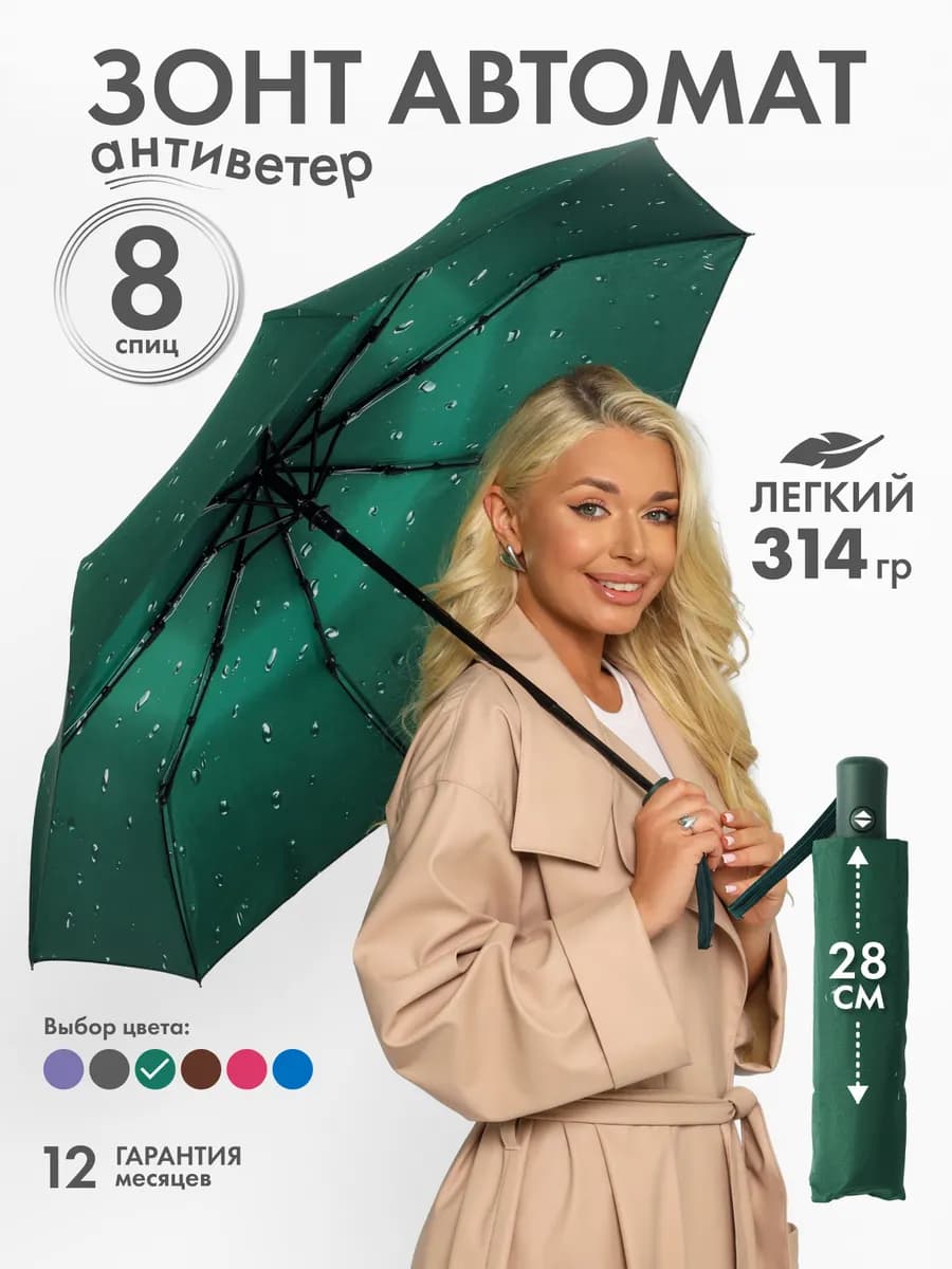 Зонт автомат антиветер складной