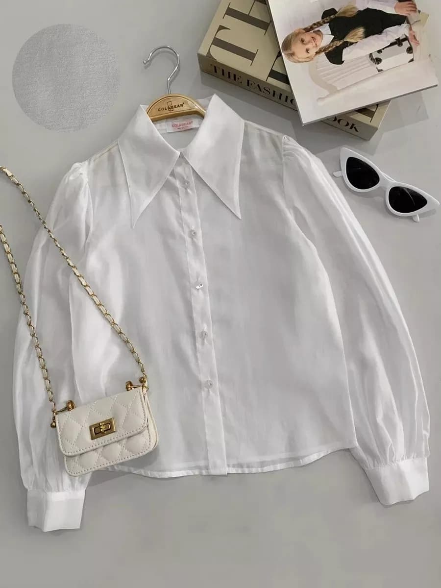 Блузка вискоза шифоновая рубашка школьная для подростка