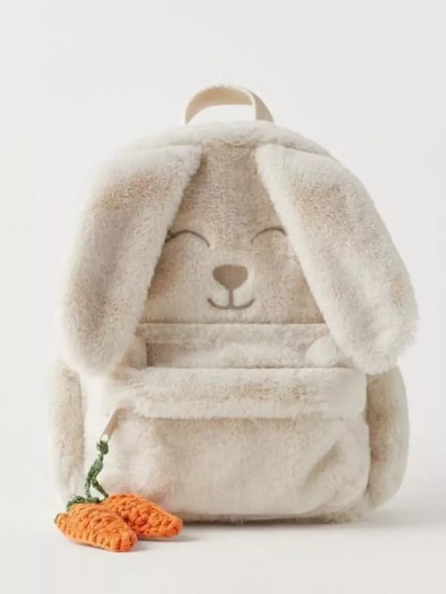 Рюкзак зайка плюшевый дошкольный в садик