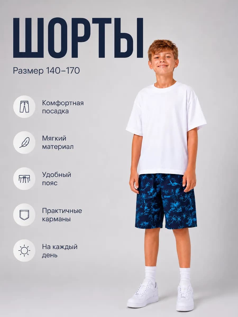 Шорты подростковые летние