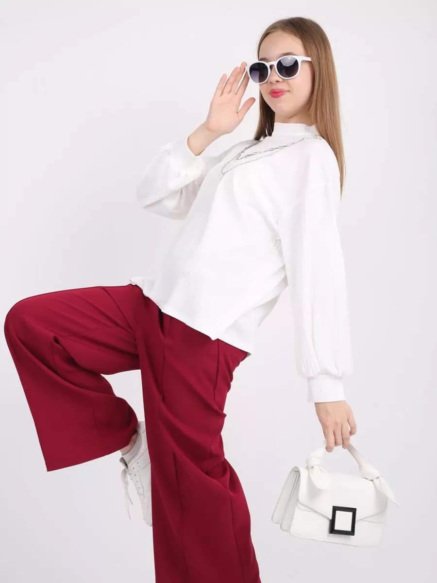 Блузка школьная оверсайз лапша удлиненная