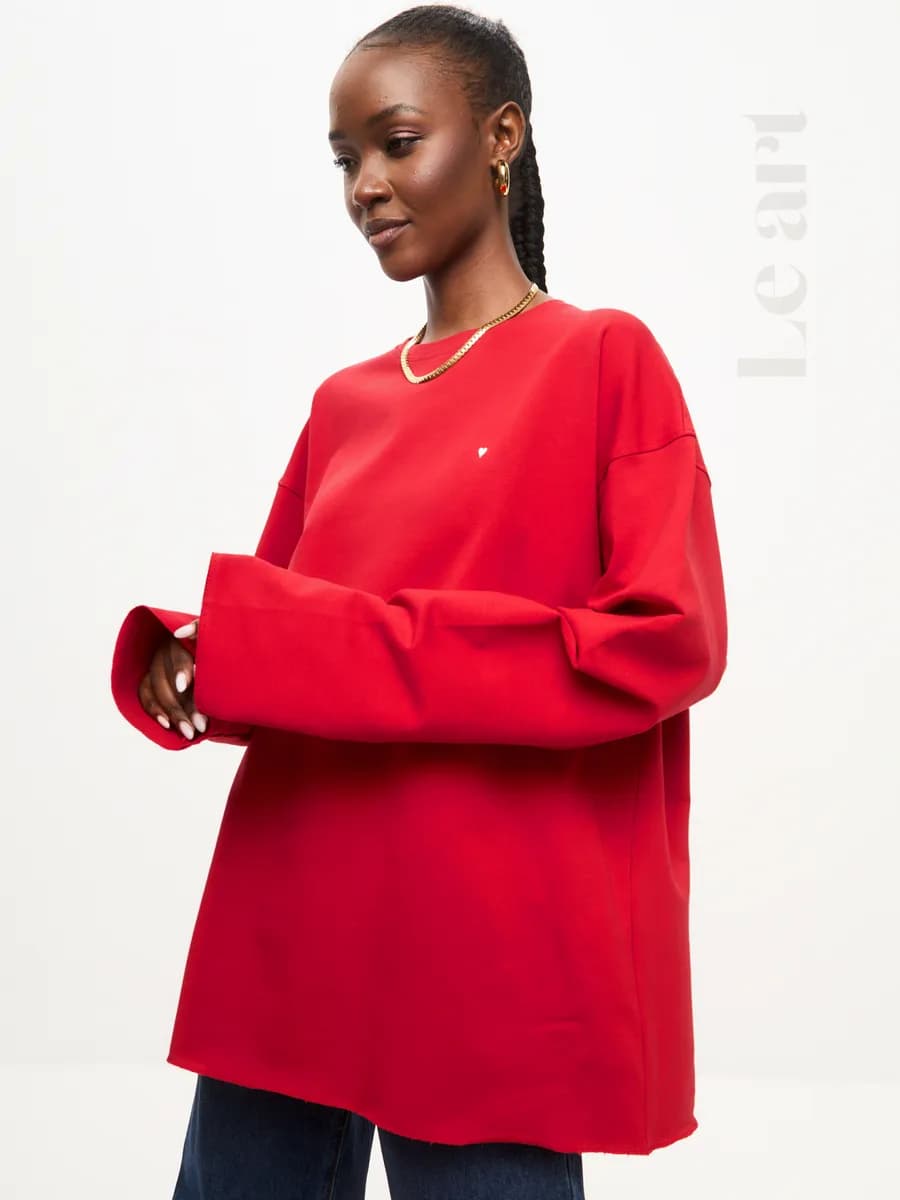 Лонгслив оверсайз с принтом удлиненный