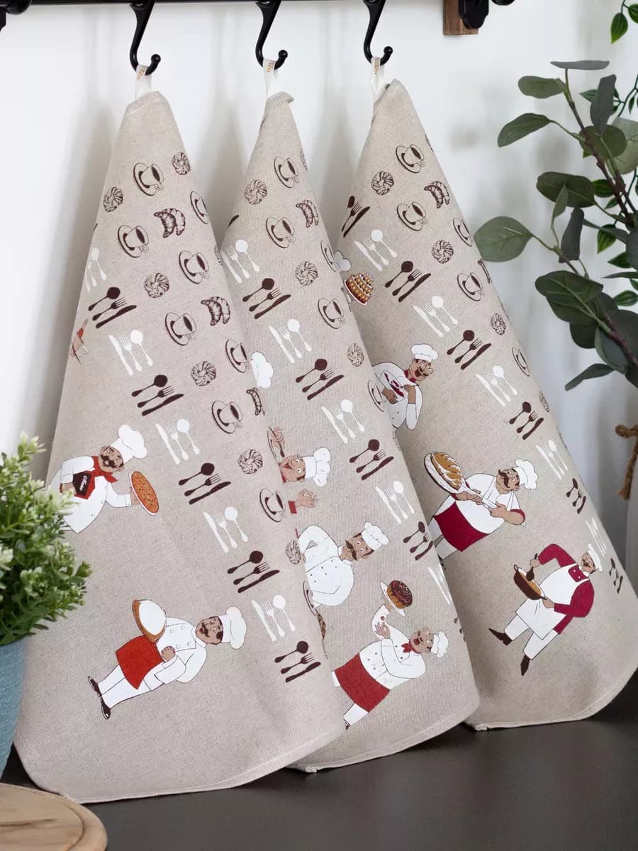 Полотенце кухонное льняное набор 3 шт подарок