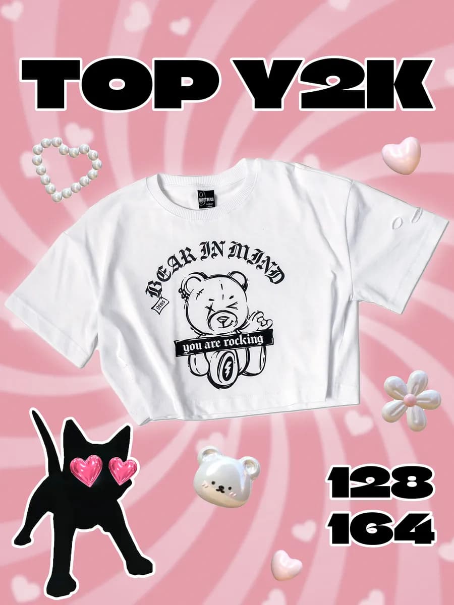 Футболка - топ с принтом хлопковая подростковая