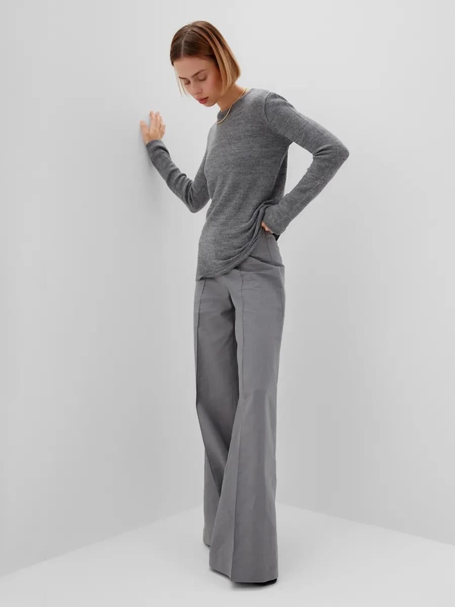 Джемпер базовый вязаный свободный