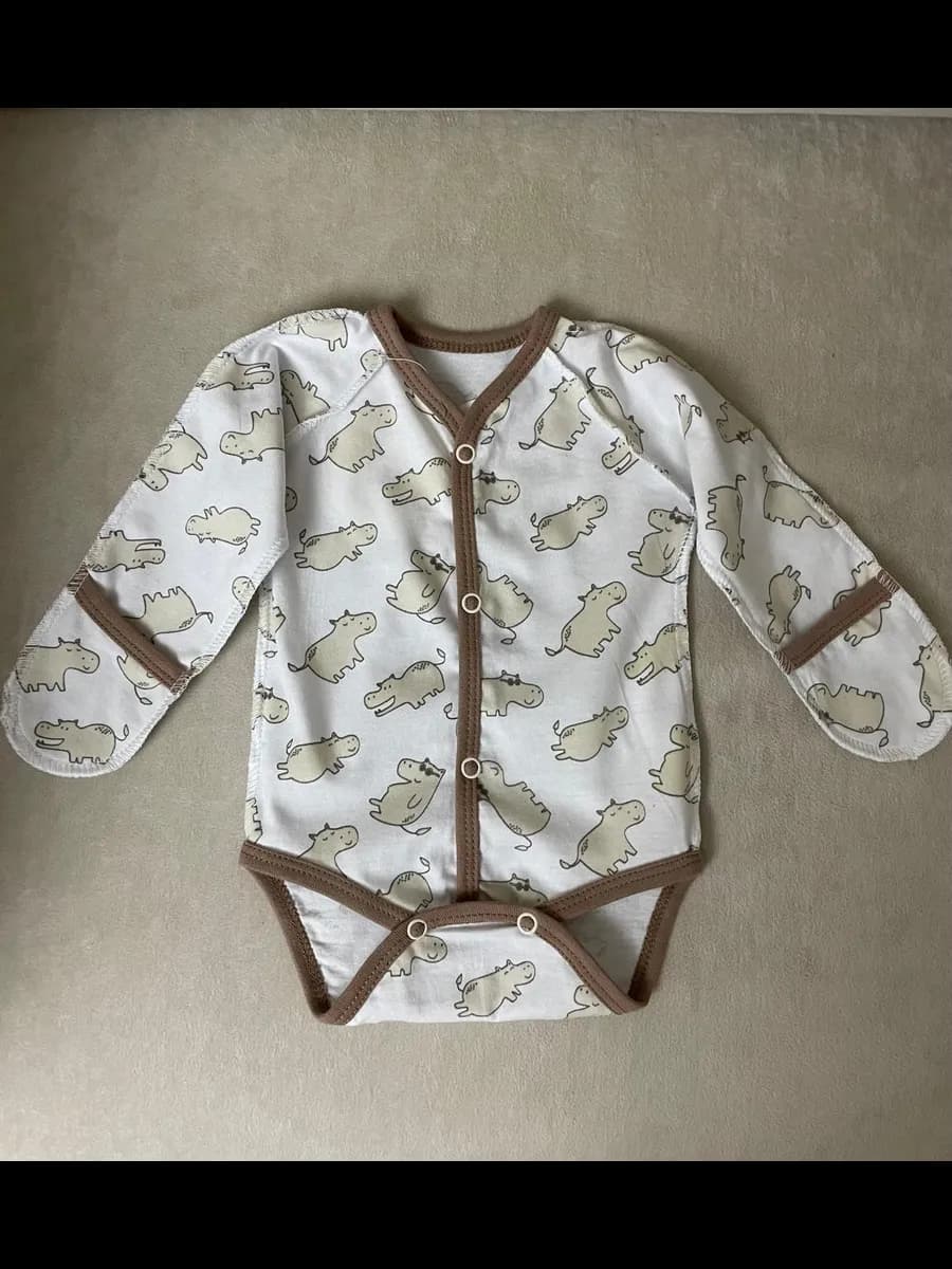 Боди для новорожденных с закрытыми ручками антицарапками