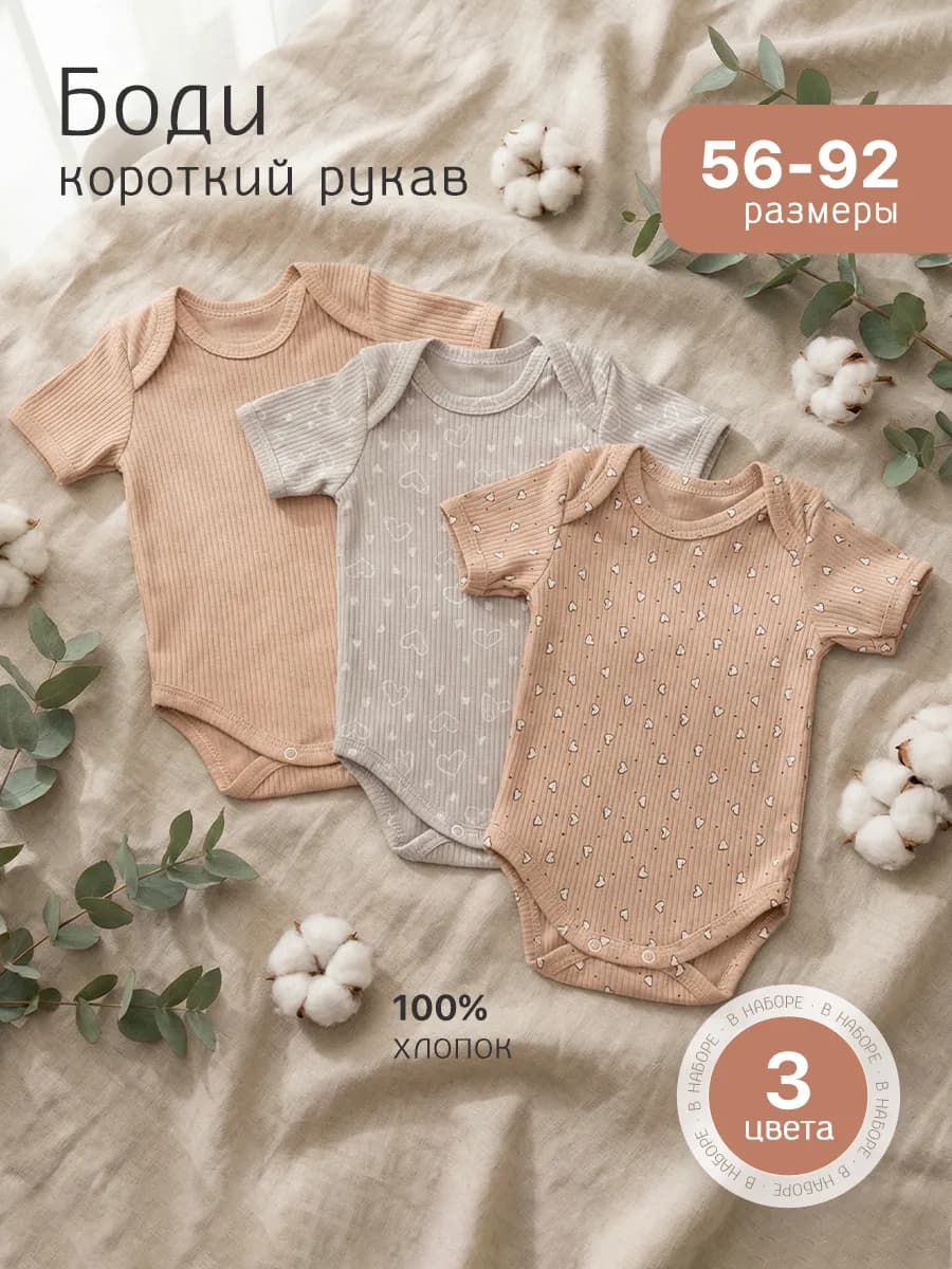 Боди для новорожденных с коротким рукавом