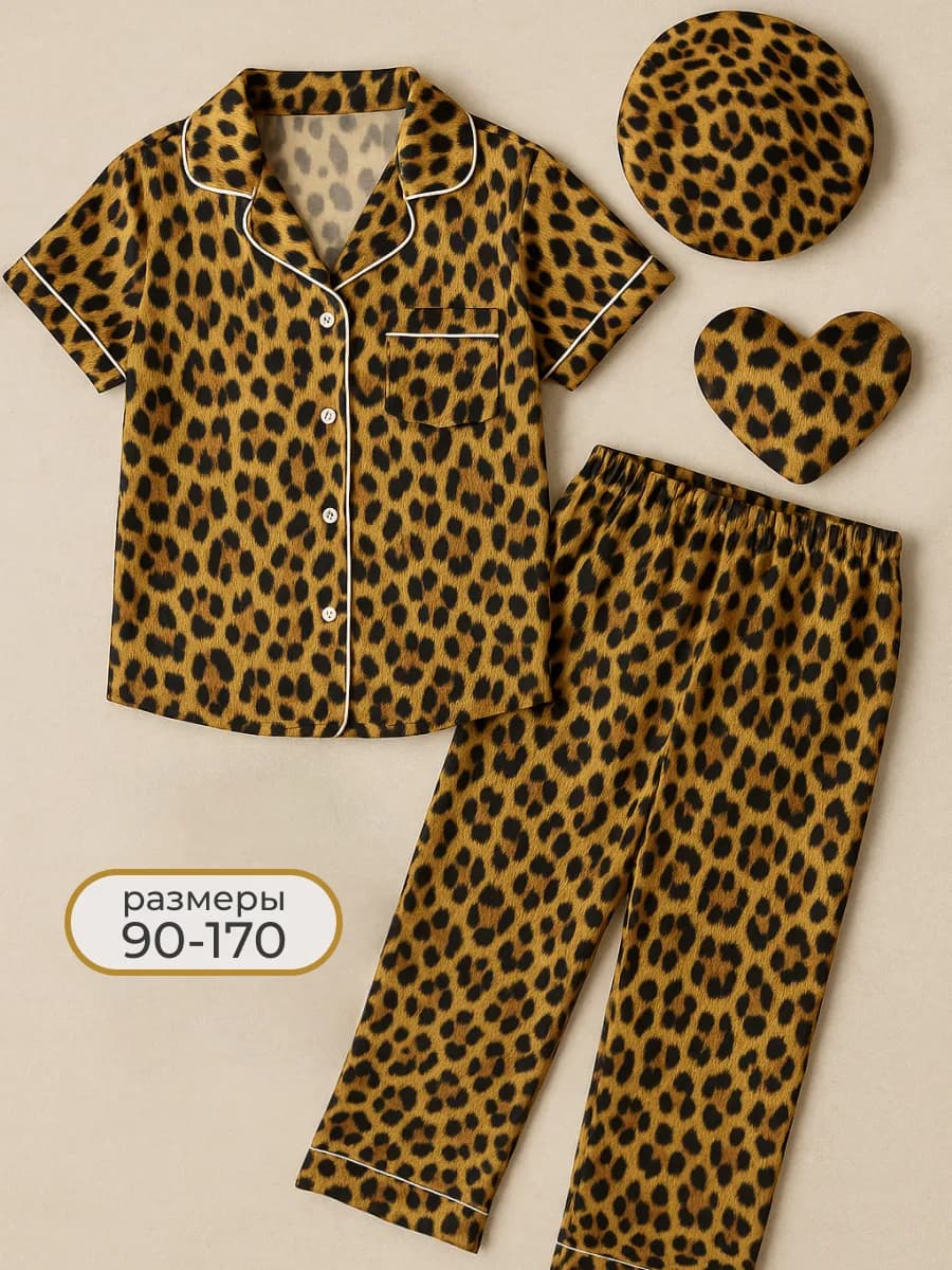 Пижама детская леопардовая - фото 1