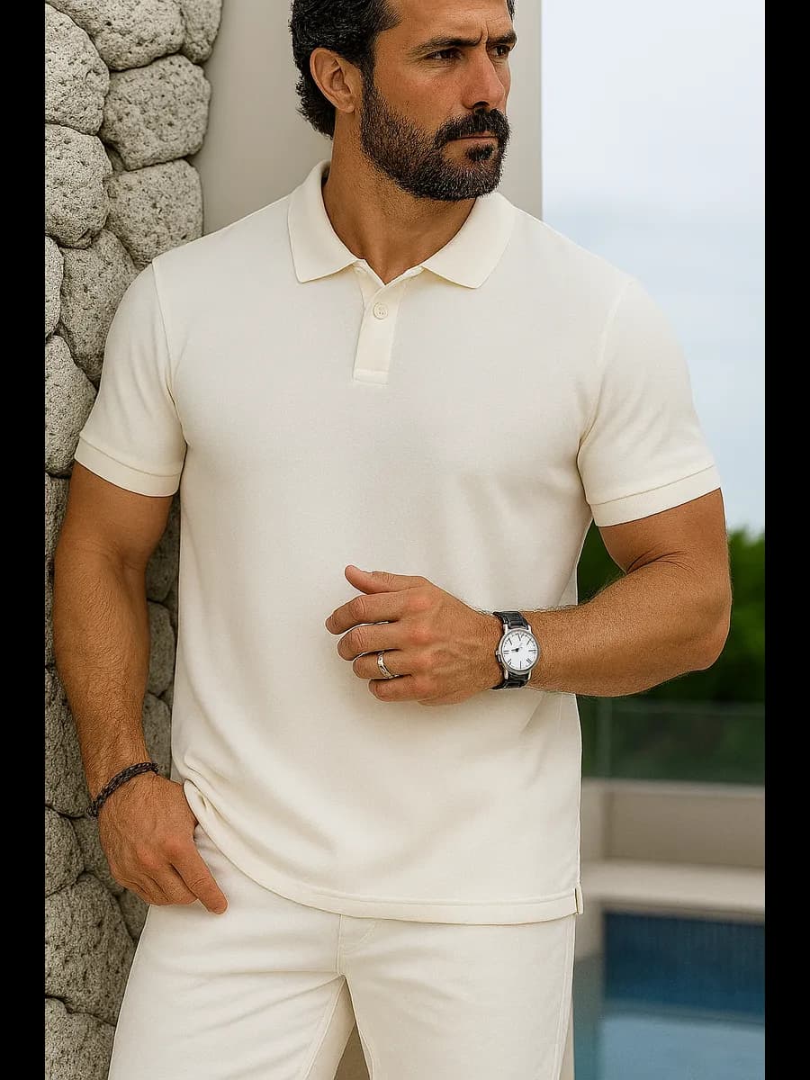 Футболка - поло мужская базовая хлопок офисная