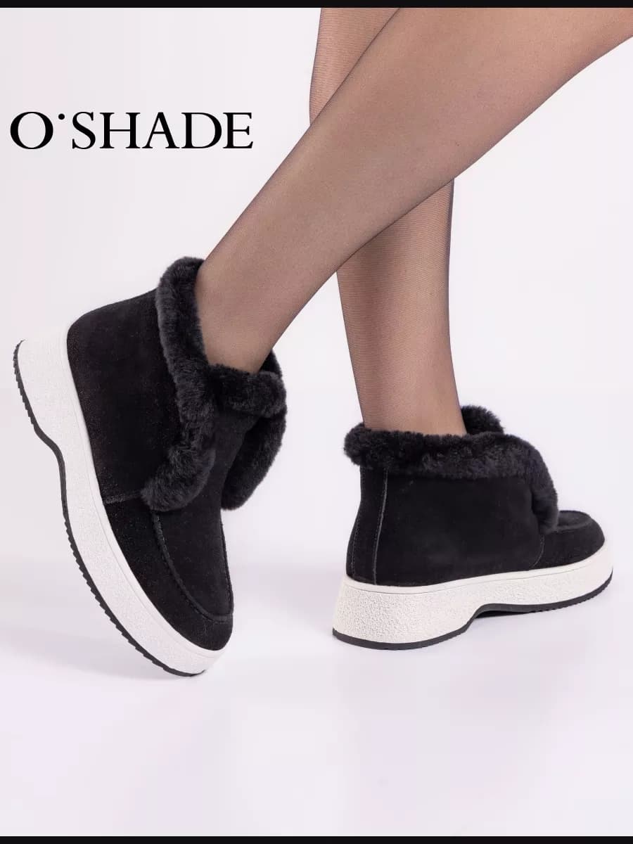 Ботинки женские зимние замшевые