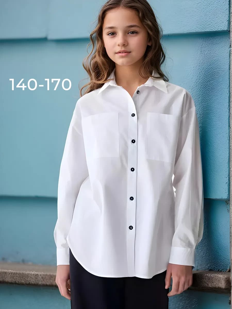 Рубашка школьная оверсайз хлопок