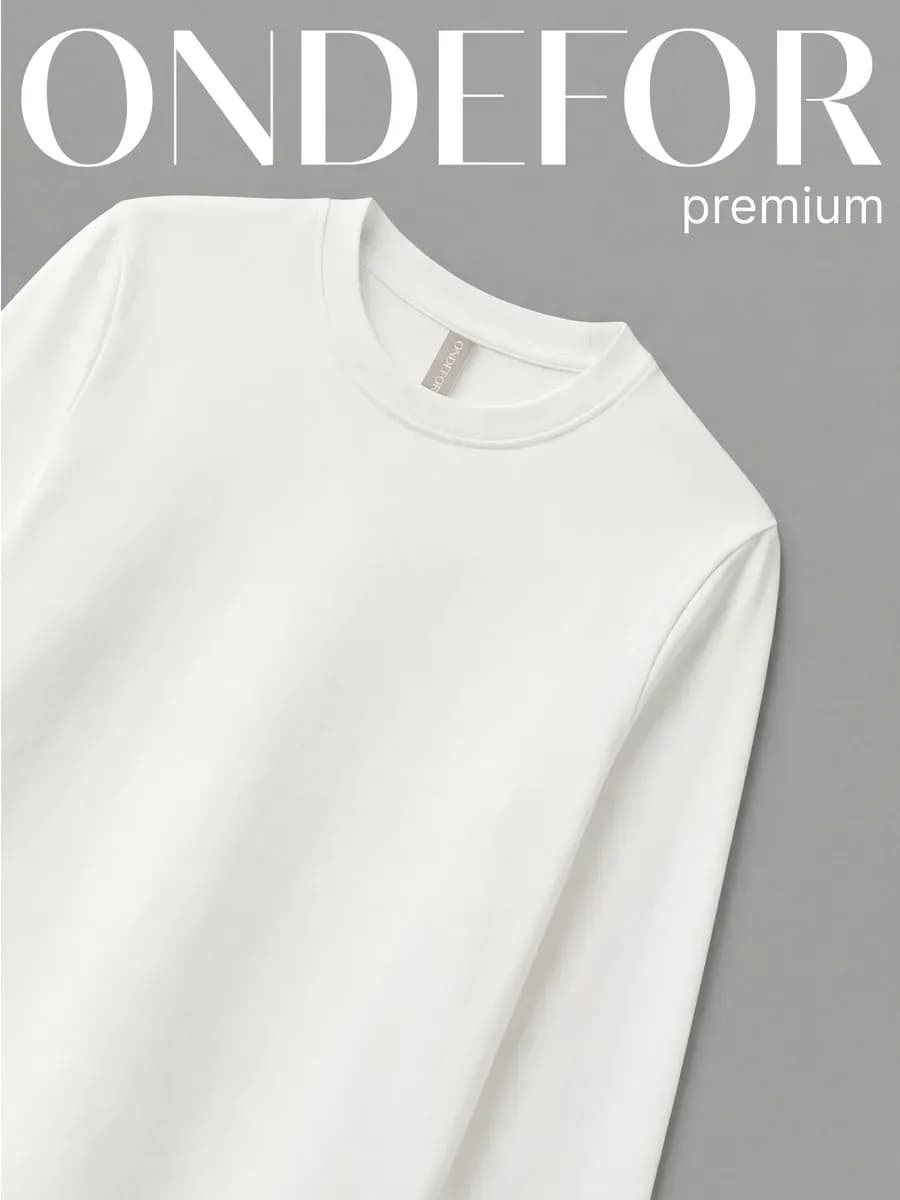 Лонгслив белый базовый хлопок