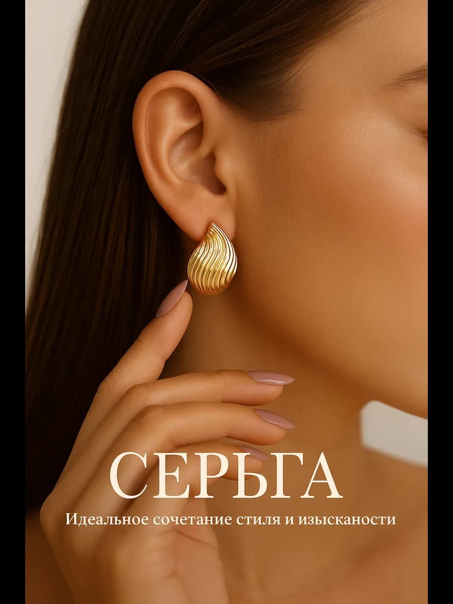 Серьги бижутерия крупные капли большие