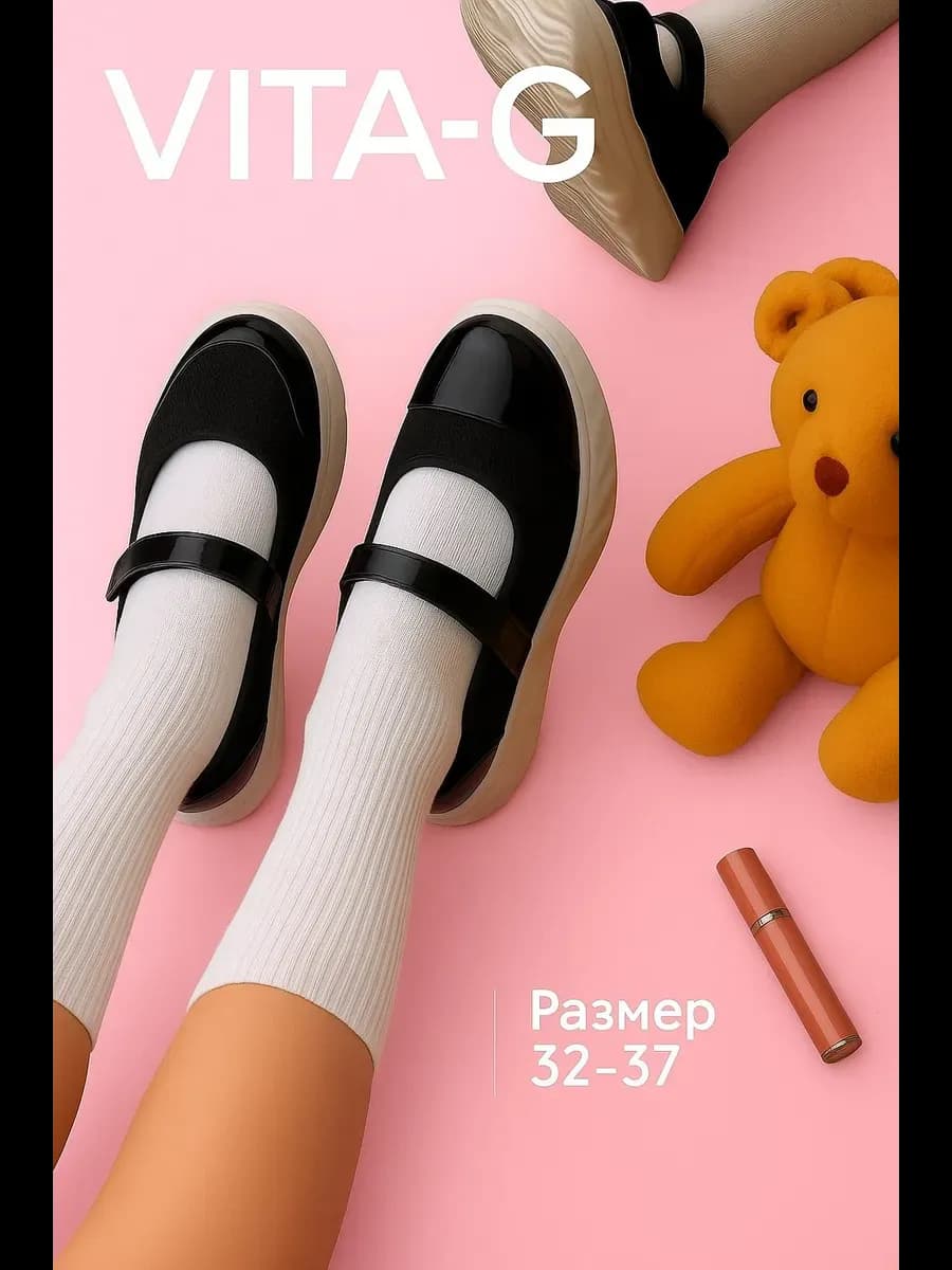 Туфли школьные текстильные на липучке