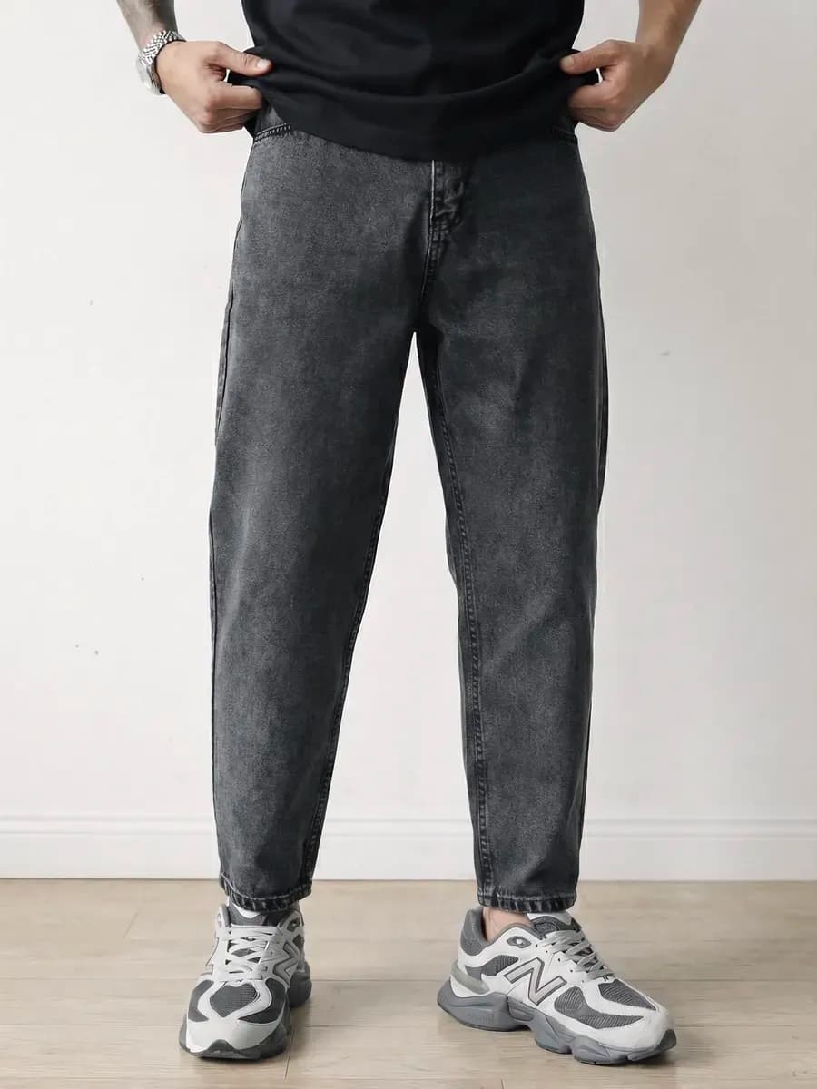 Джинсы бананы зауженные к низу mom - фото 1