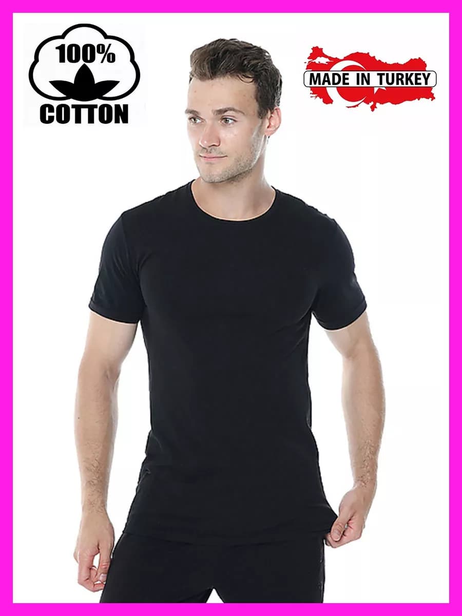 Футболка мужская хлопок 100%, Турция - фото 1