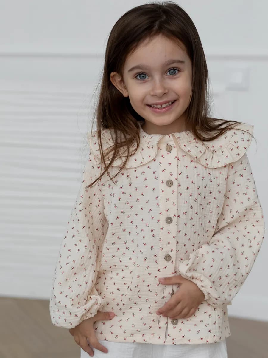 Блузка для девочки нарядная муслиновая