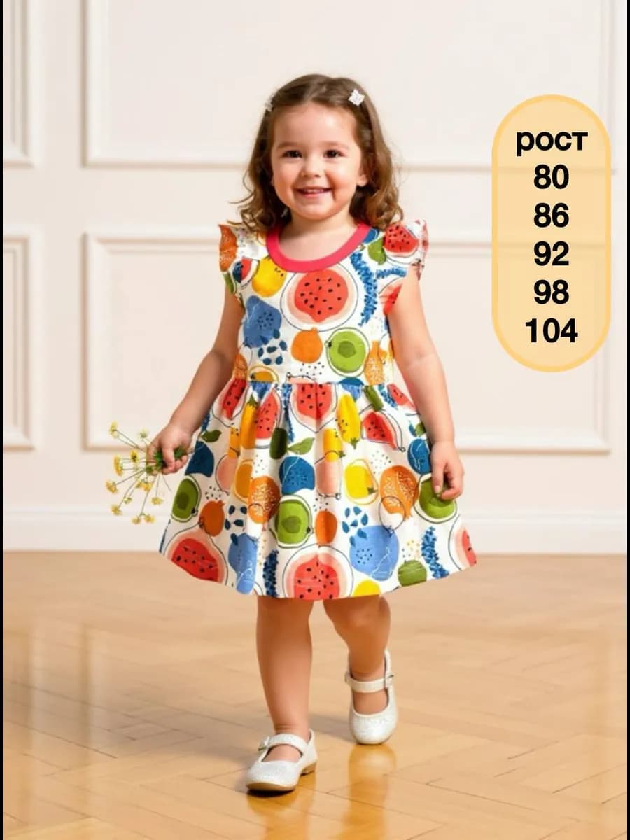 Платье трикотажное в садик