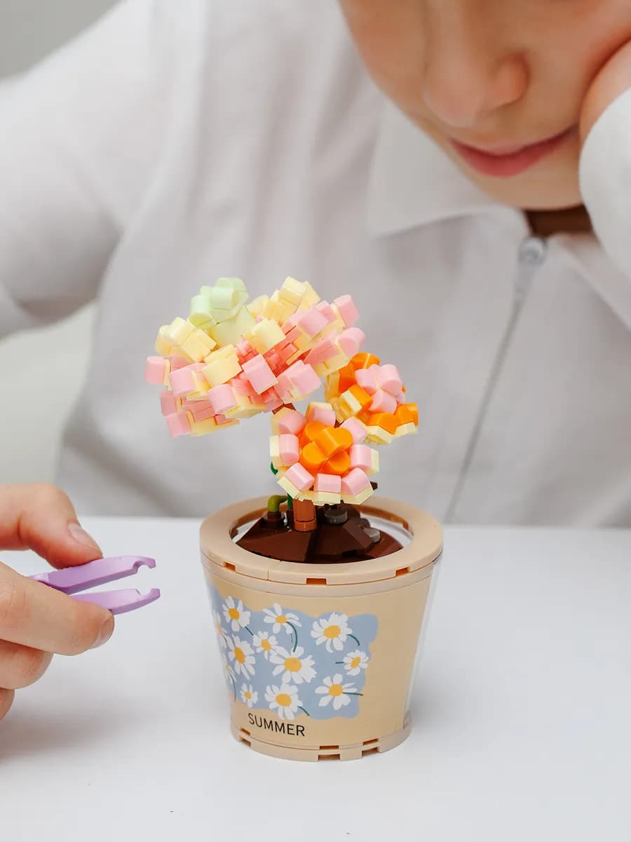 Конструктор суккулент, лего цветы, подарок девочке