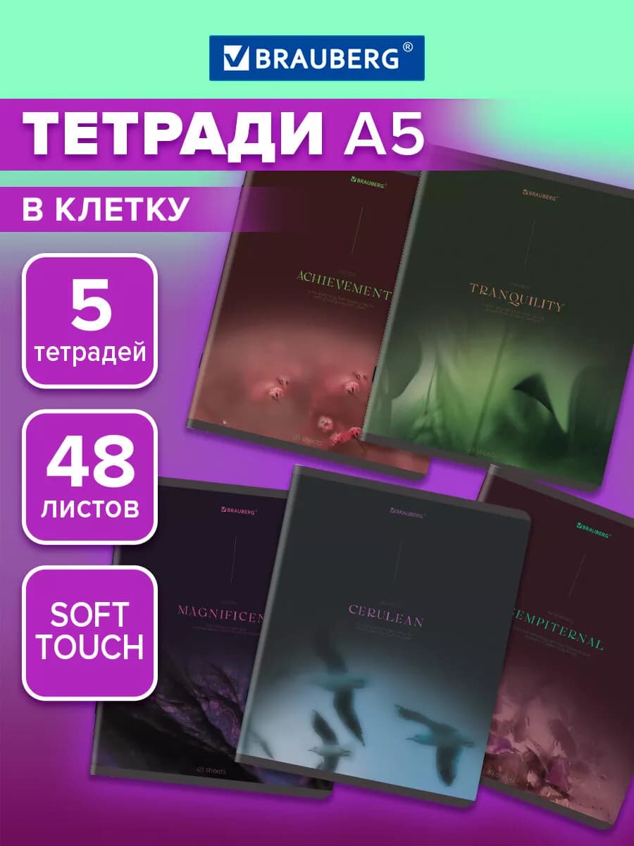 Тетрадь 48 листов в клетку 5 штук набор