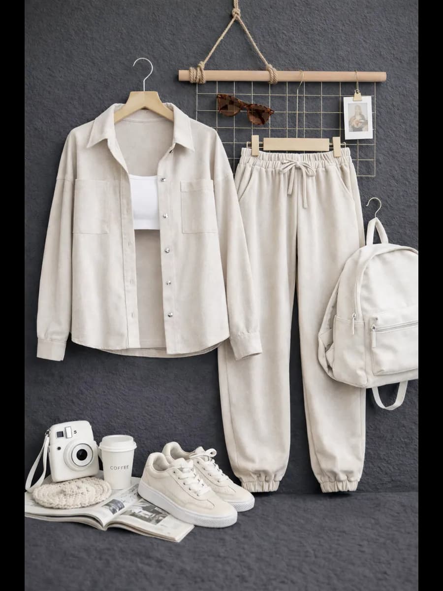 Костюм спортивный вельветовый оверсайз