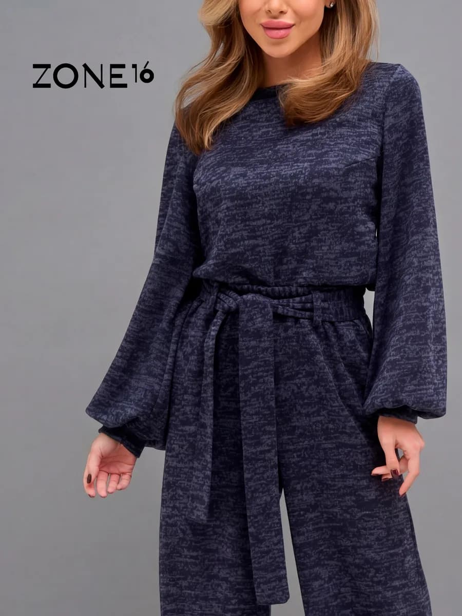 Костюм брючный трикотажный палаццо в офис