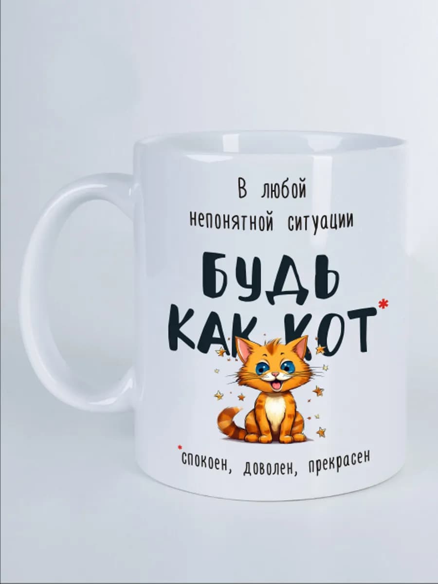 Кружка с прикольным мемом котики