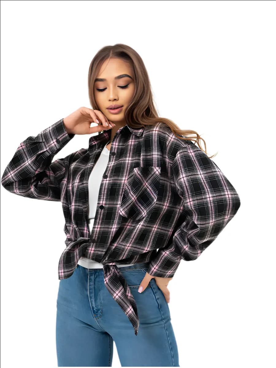 Рубашка в клетку оверсайз