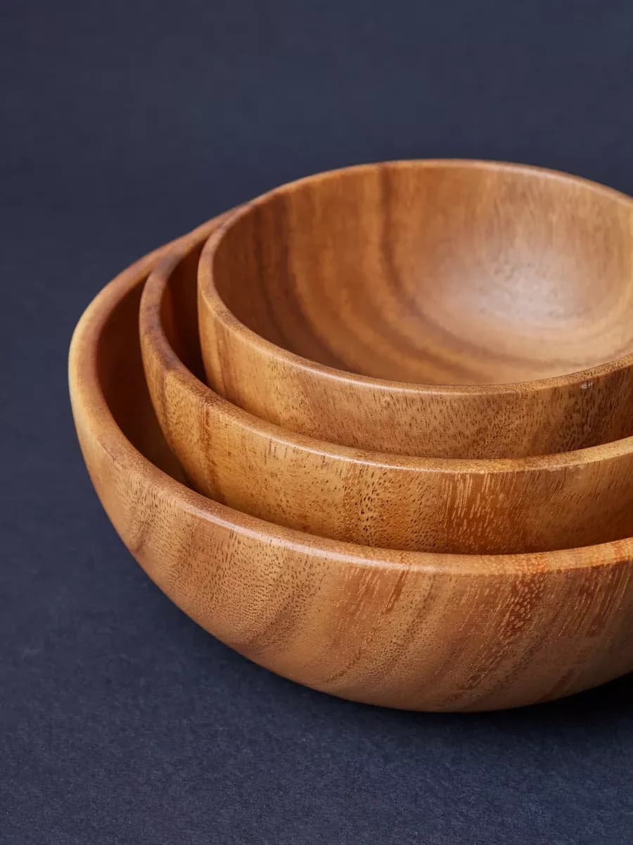Набор деревянной посуды глубокие тарелки