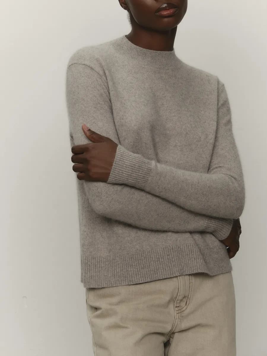 Джемпер тонкий вязаный шерсть енота