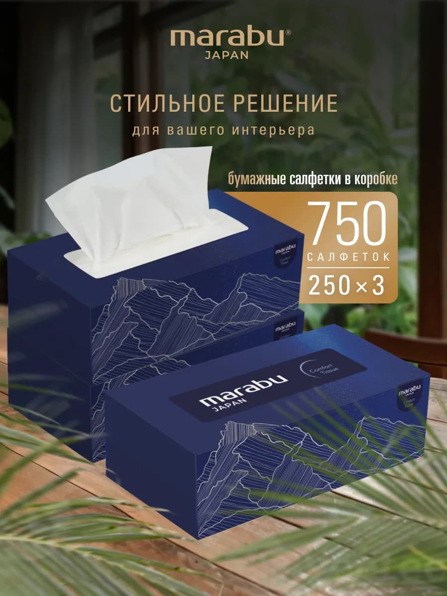Салфетки бумажные в коробке